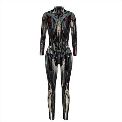 Printed Women's Cosplay Costume Long Sleeve One Piece — scale reference