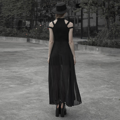 Women's Steam Punk Goth Simple Socialite Dress — detail