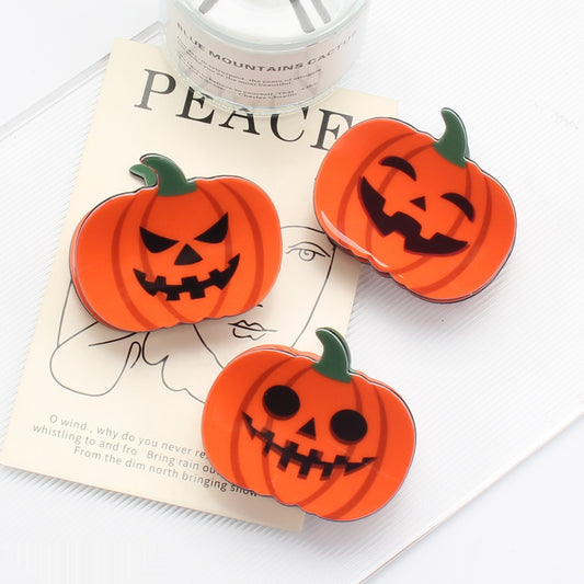 Picking And Playing With Funny Pumpkin Discs With Hair Clips