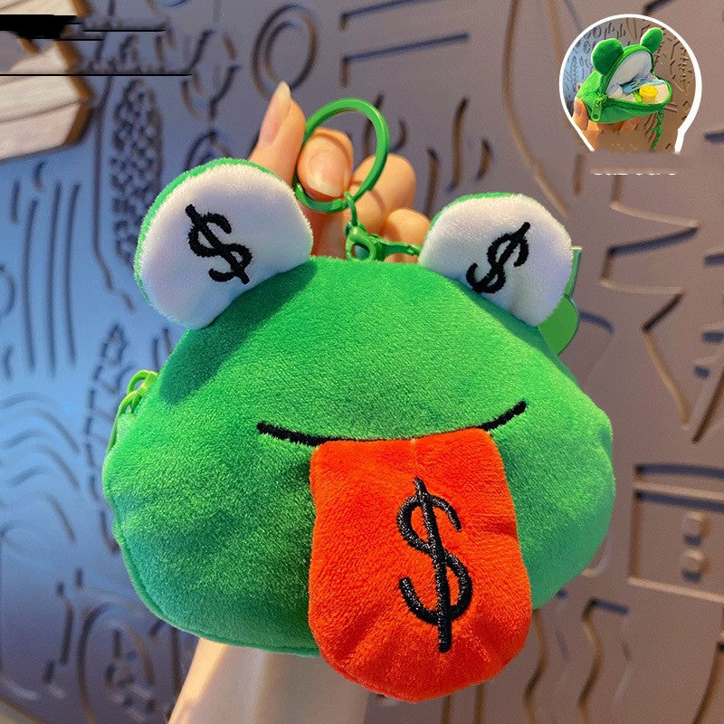 Creative Cartoon Plush Money Frog Coin Purse Keychain — packaging