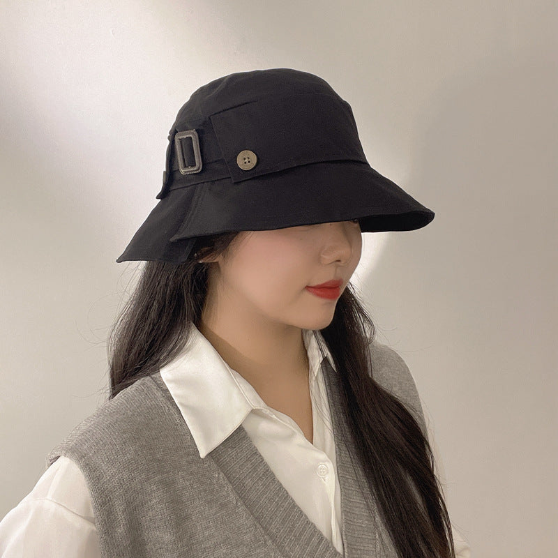 All Matching Japanese Style Streetwear Retro Sun Hat That Flatters The Face For Fall And Winter — back view