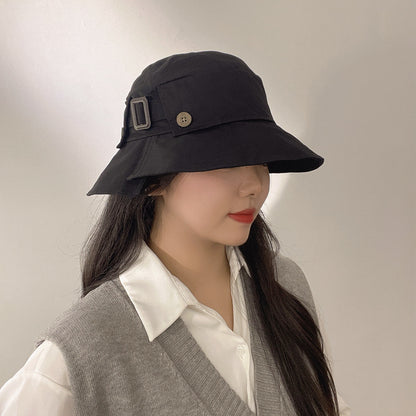 All Matching Japanese Style Streetwear Retro Sun Hat That Flatters The Face For Fall And Winter — back view