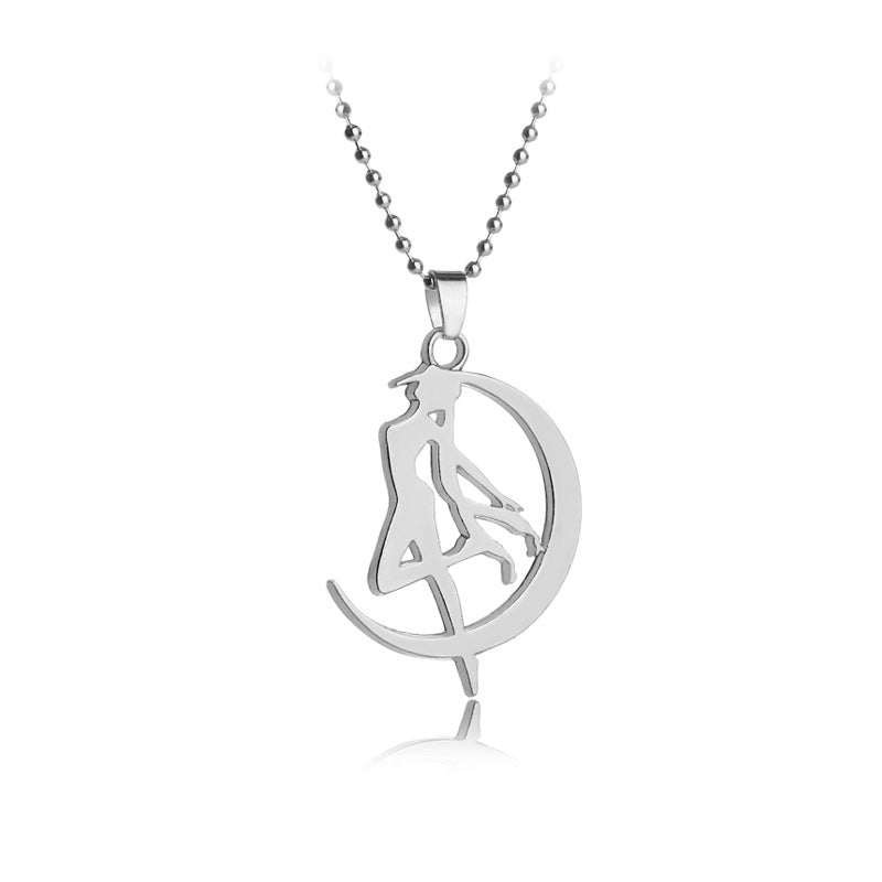 Sailor Moon Necklace Moon Rabbit Anime Anime Movie Accessories — back view