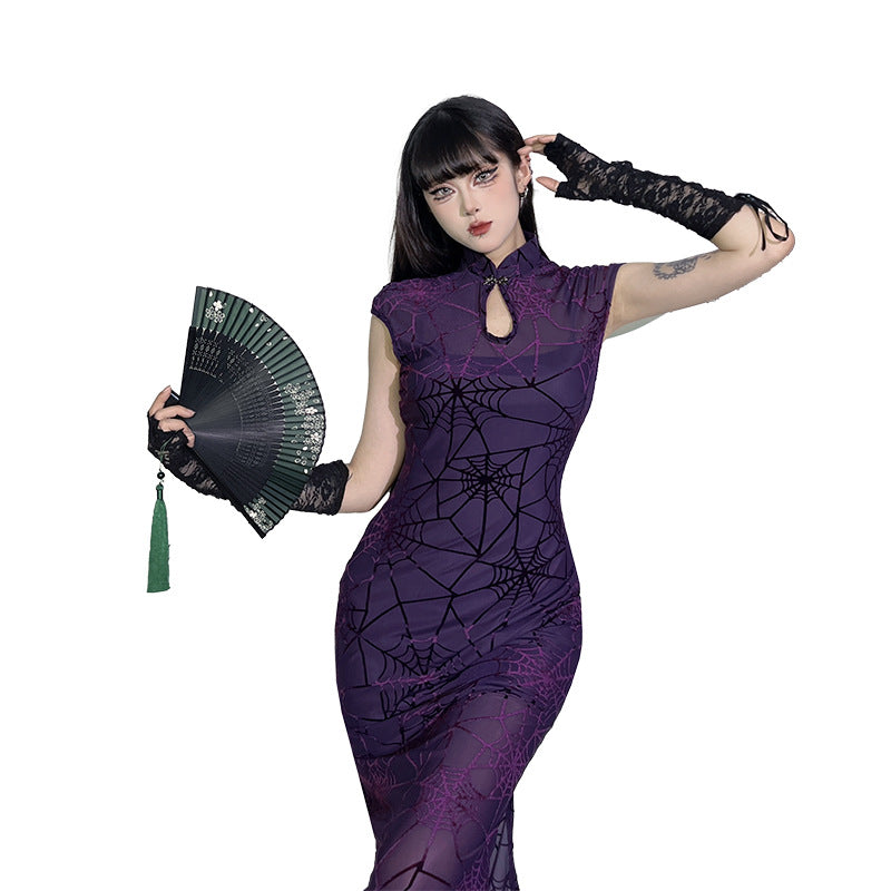 New Chinese-style Cheongsam Spring Cheongsam Dress — side view