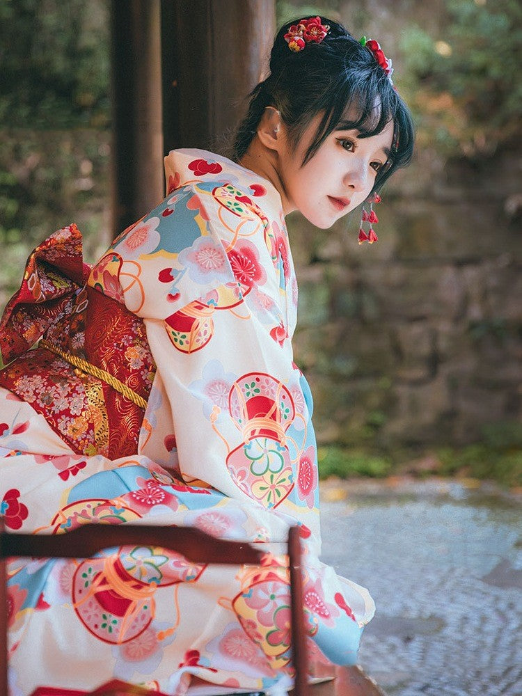 Shenming Girl Formal Dress Traditional Japanese Kimono Dress — detail