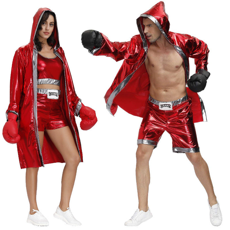 Red Couple Boxer Suit Cosplay — detail