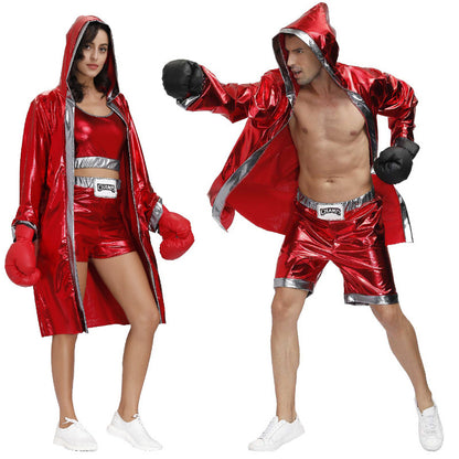 Red Couple Boxer Suit Cosplay — detail