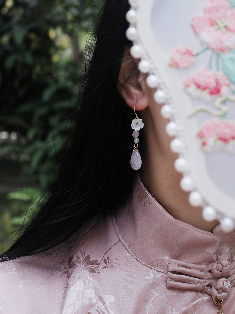 Cheongsam Dress Hanfu Antique Earrings — back view