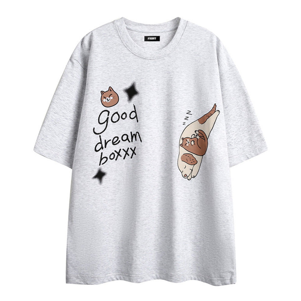 Men's Cartoon Anime Print Short-sleeved T-shirt