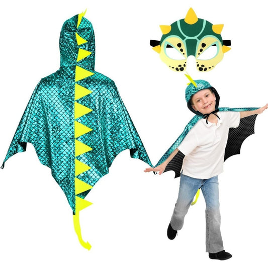 Blue Pterosaur Cape Outfit, 2-Piece Pterosaur Costume For Adults, Dinosaur Cape With Wings In Tiffany Blue, Cosplay