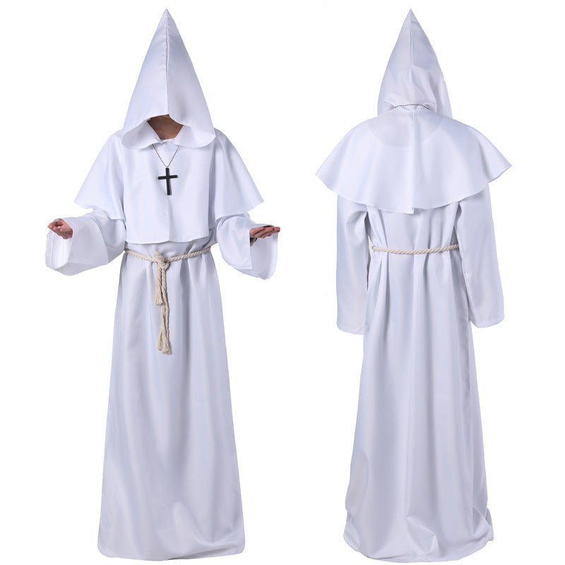 Halloween Costume Medieval Friar Wizard Costume — side view