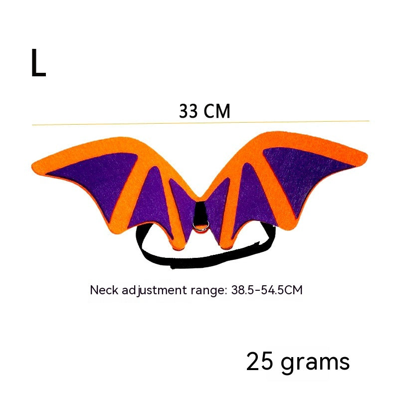 Halloween Pet Costume Bat Wings Bow Tie Hat Accessories — scale reference