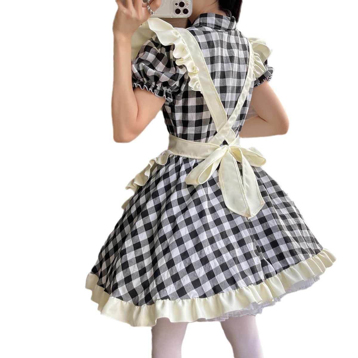 Lolita Maid Costume Cosplay Uniform Dress — back view