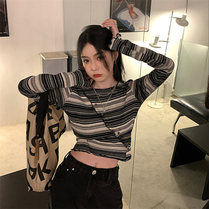 Cropped Top Striped Autumn Hip Hop Women's | Magic Stories