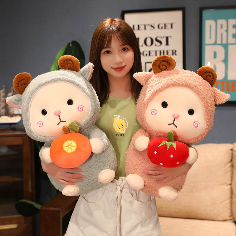 Little Sheep Plush Toy With Strawberry | Magic Stories