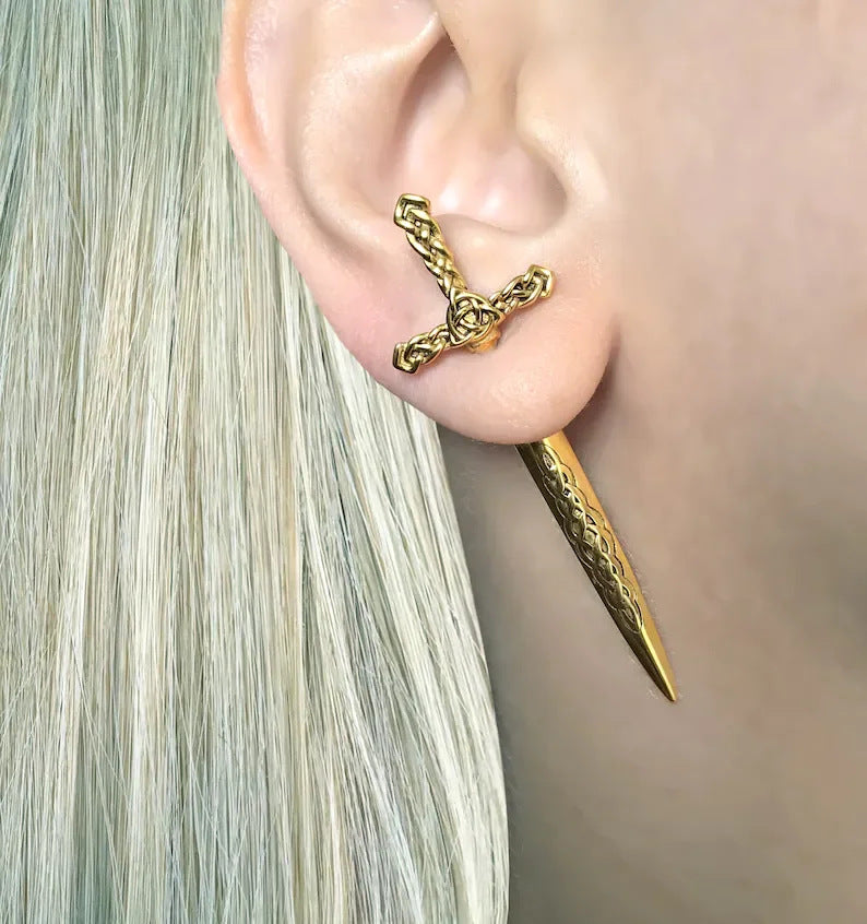 Women's Gothic Retro Sword Stud Earrings | Magic Stories