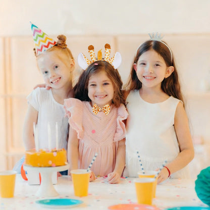 Giraffe Costume Set: Headband With Ears And Horns, Bow Tie, And Tail — side view