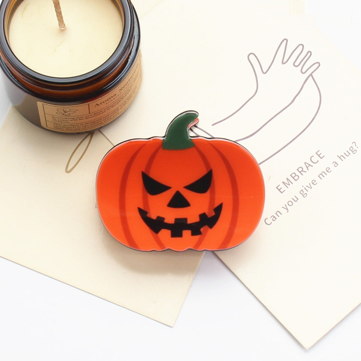 Picking And Playing With Funny Pumpkin Discs With Hair Clips — scale reference