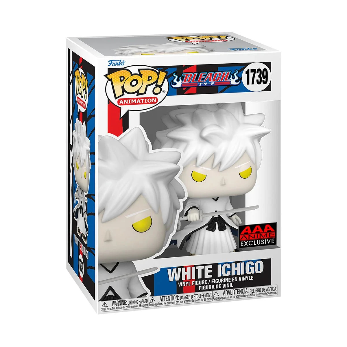 White Ichigo Zangetsu Funko Pop #1739 retail box, front — Bleach AAA Anime Exclusive