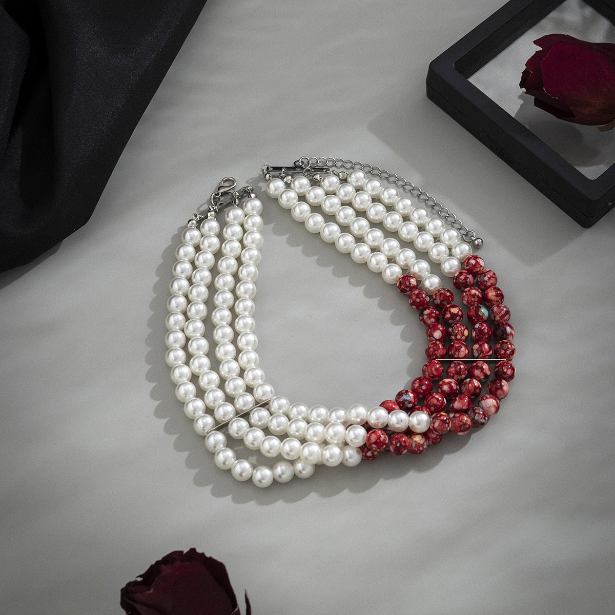 Women's Gothic Pearl Necklace — detail