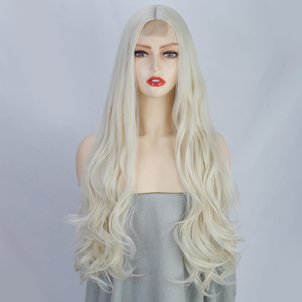 Long Lace Front Wig - Smooth Synthetic Cosplay Hair — back view