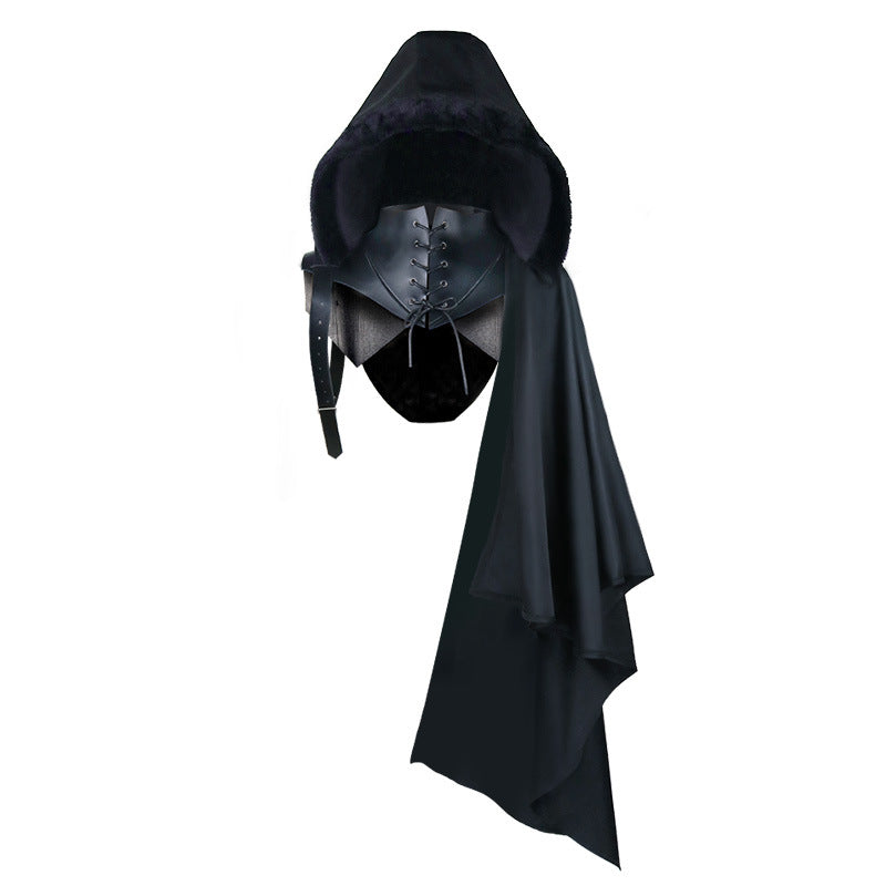 Halloween Party Demon Costume Retro Cape — side view
