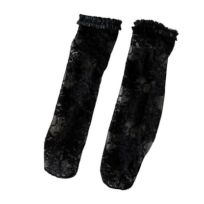White Lolita Lace Socks Sweet Retro Calf | Magic Stories