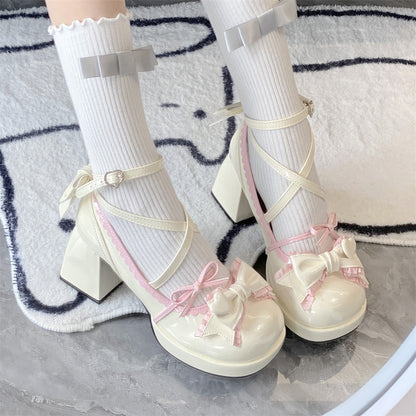 Mid Heel Platform Cute Single-layer Shoes | Magic Stories