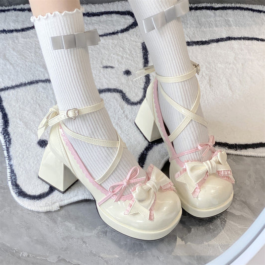 Mid Heel Platform Cute Single-layer Shoes | Magic Stories