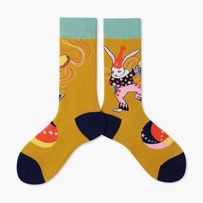 Cute Cotton Socks Women's Mid-tube Color | Magic Stories