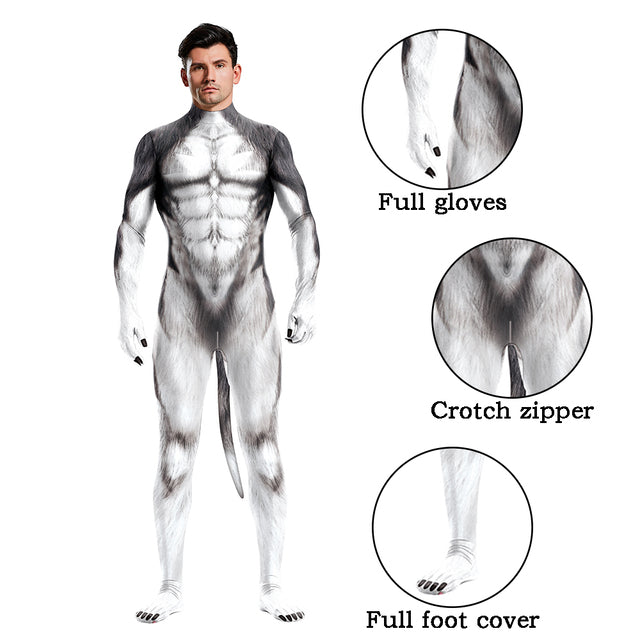 Halloween Bodysuits Zentai With Tail Animal | Magic Stories