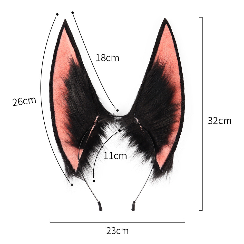Simulation Plush Sumitinari Animal Ears Headband Comic Show Cosplay Fox Ear And Tail Accessories — in use