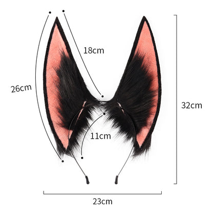 Simulation Plush Sumitinari Animal Ears Headband Comic Show Cosplay Fox Ear And Tail Accessories — in use