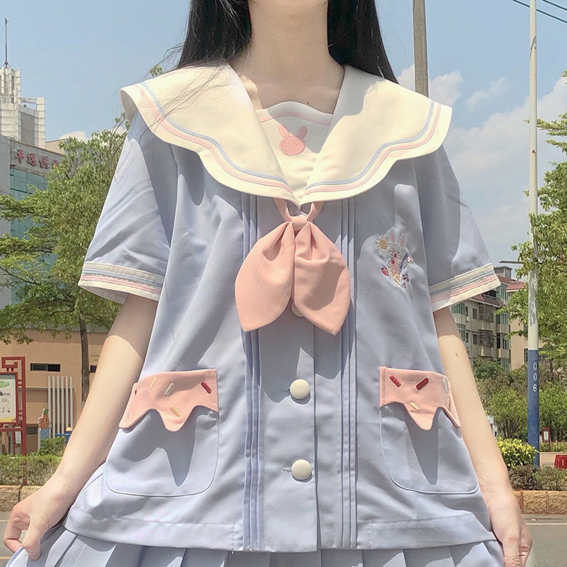 Cute Kindergarten JK Uniform Suit Summer Sailor Suit