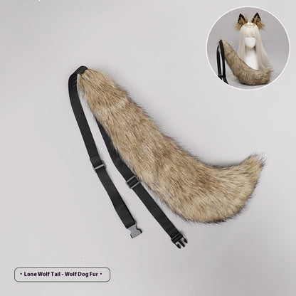 Tibetan Hair Accessories Exotic Wolf Ear Animal Ears Headband Bohemian Travel Photo Shooting Props — side view