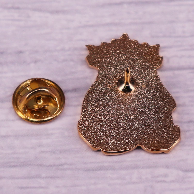 Mermaid Crystal Enamel Pin Third Eye Brooch Badge — side view