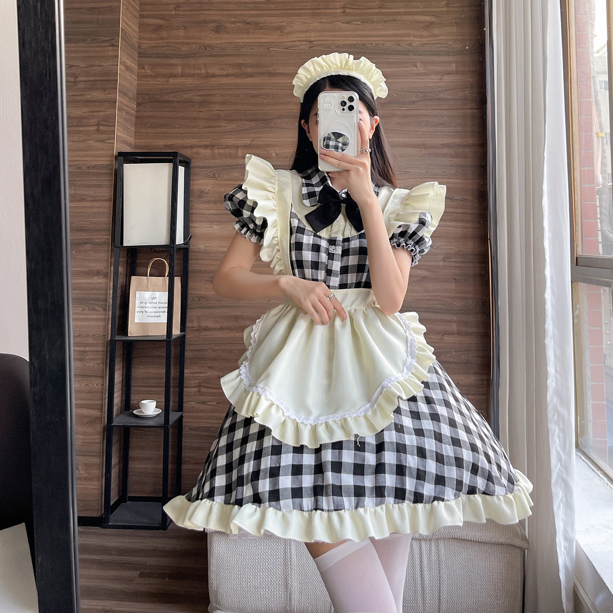 Lolita Maid Costume Cosplay Uniform Dress — detail