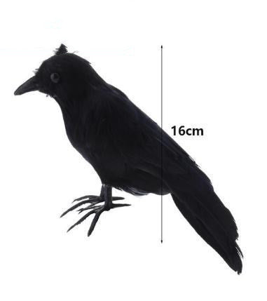 Halloween Artificial Crow Decoration — back view