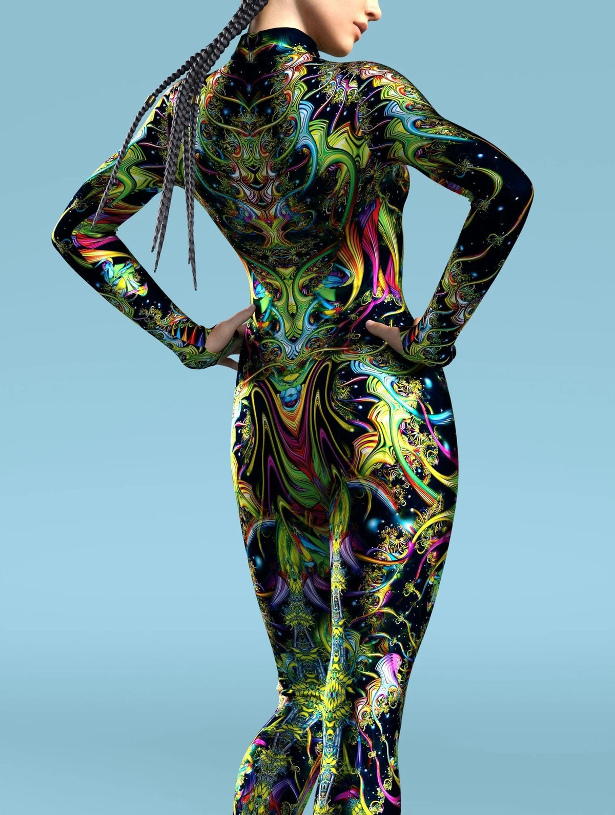 Video Game Pattern Digital Printing Cosplay Cosplay Clothes Tight Jumpsuit — side view