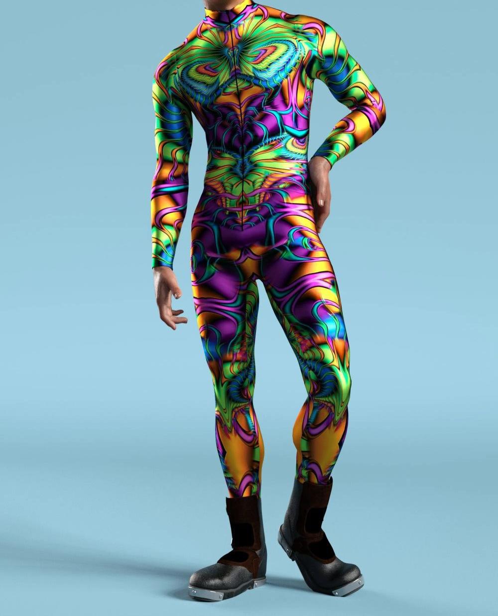 3D Digital Printed Cosplay One-piece Costume — Designs VV016, VV021, VV022 & More — back view
