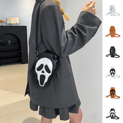 Halloween Gothic Accessories 3-Piece Set — Coffin Bag, Spider Web Necklace & Skull Couple Necklace