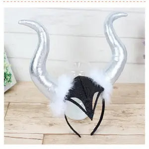 Halloween Accessories Demon Horn Headdress Demon Witch Costume Props — in use
