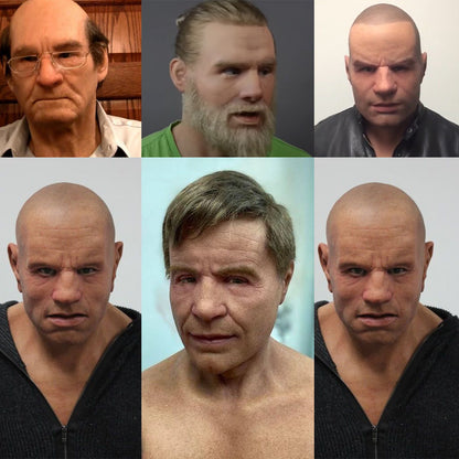 Face Wig Old Man Mask Headgear Halloween | Magic Stories