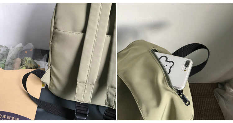 Schoolbag Korean Harajuku Ulzzang Large Capacity High School Backpack Female College Student Simple Backpack Male — in use