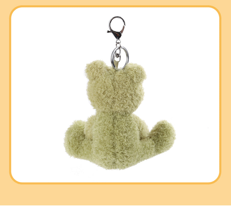Frog Schoolbag Pendant Keychain Cute Plush Doll — in use