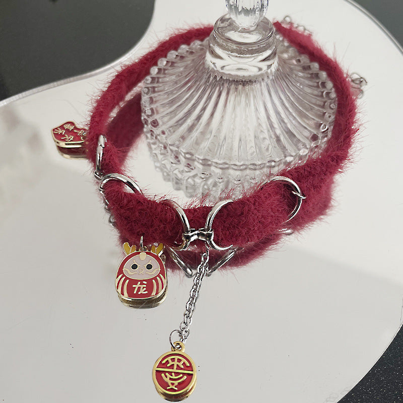 Dragon Red Plush Choker Necklace | Magic Stories