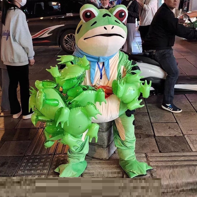 Inflatable Frog Costume - One Size Cartoon Blow-Up — detail