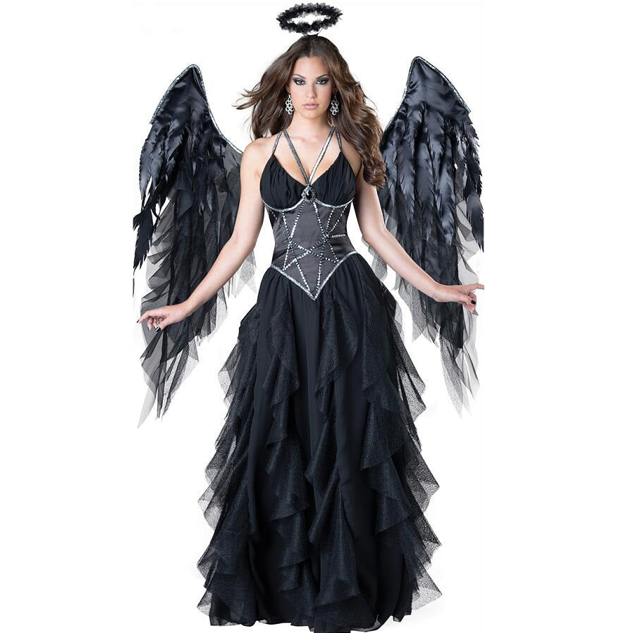 Female Halloween Vampire Dark Angel Costume — detail