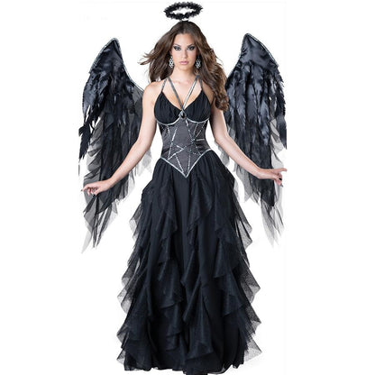 Female Halloween Vampire Dark Angel Costume — detail