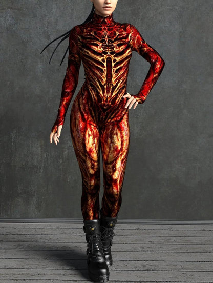 Video Game Pattern Digital Printing Cosplay Cosplay Clothes Tight Jumpsuit — detail